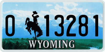 WY license plate 013281