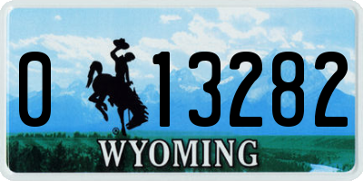 WY license plate 013282