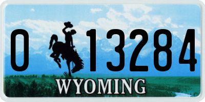 WY license plate 013284