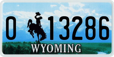 WY license plate 013286