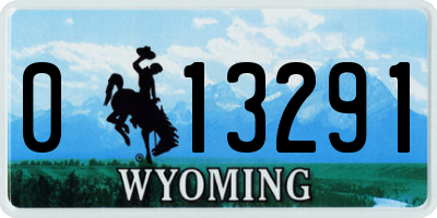 WY license plate 013291