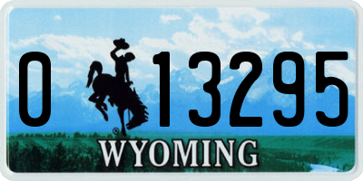 WY license plate 013295