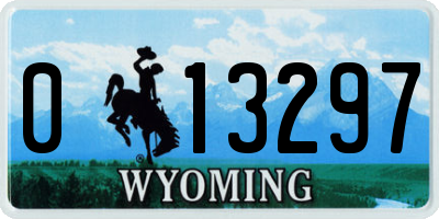 WY license plate 013297