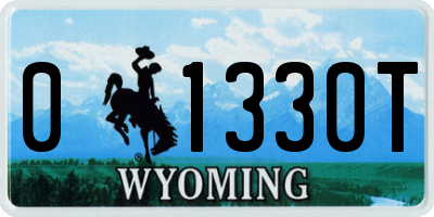 WY license plate 01330T
