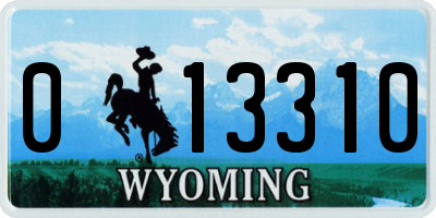 WY license plate 013310