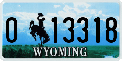 WY license plate 013318