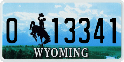 WY license plate 013341