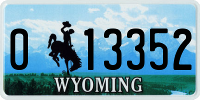 WY license plate 013352
