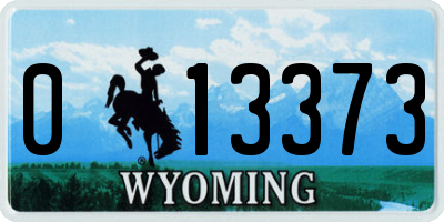 WY license plate 013373