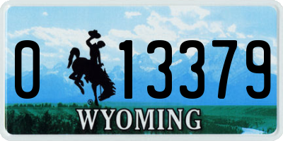 WY license plate 013379