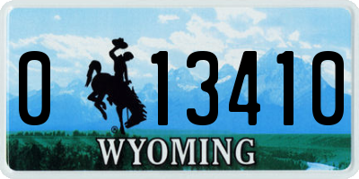 WY license plate 013410