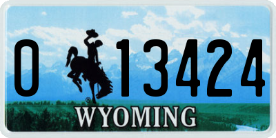 WY license plate 013424