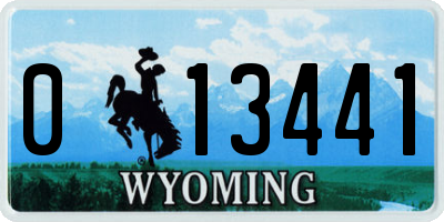 WY license plate 013441