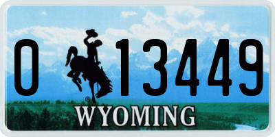 WY license plate 013449