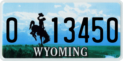 WY license plate 013450