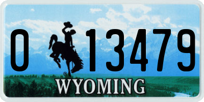 WY license plate 013479