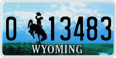 WY license plate 013483