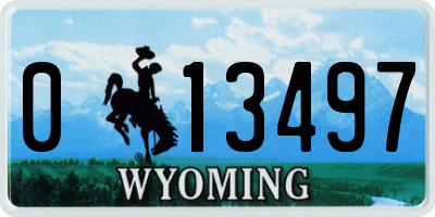WY license plate 013497