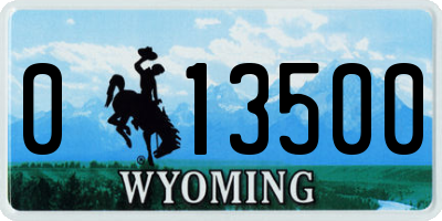 WY license plate 013500