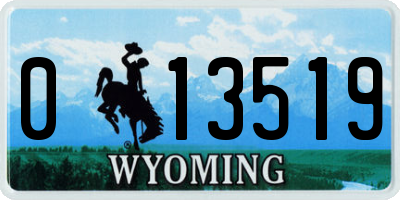 WY license plate 013519