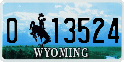 WY license plate 013524