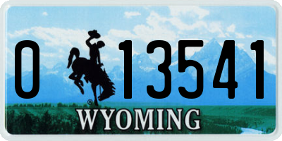 WY license plate 013541