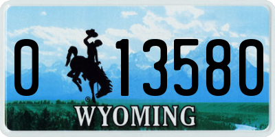 WY license plate 013580