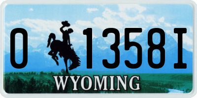 WY license plate 01358I