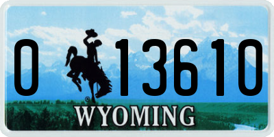 WY license plate 013610