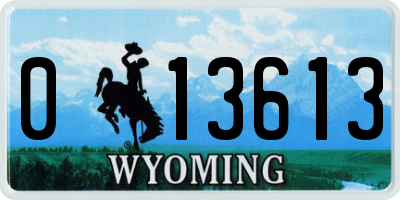 WY license plate 013613