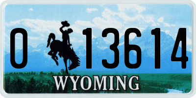 WY license plate 013614