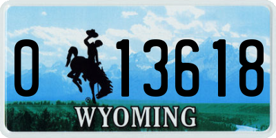 WY license plate 013618