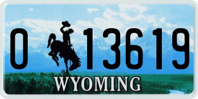 WY license plate 013619