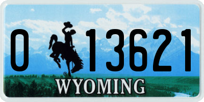 WY license plate 013621