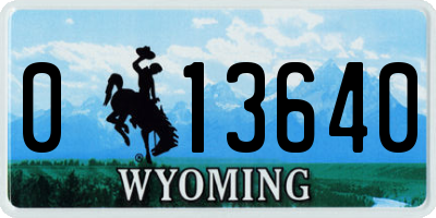 WY license plate 013640