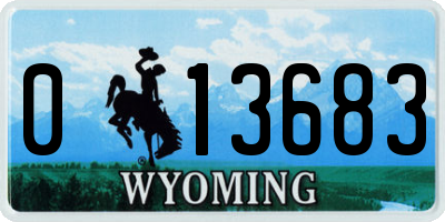 WY license plate 013683