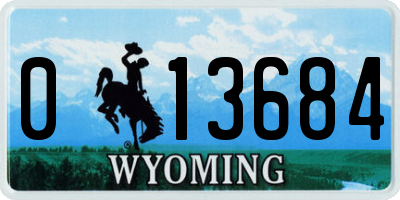 WY license plate 013684