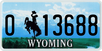 WY license plate 013688
