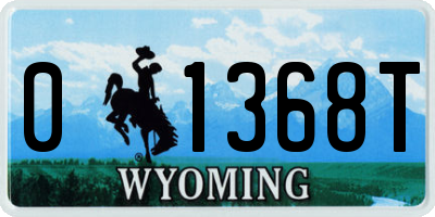 WY license plate 01368T