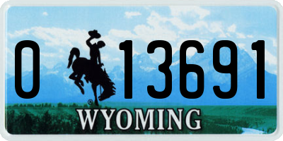 WY license plate 013691