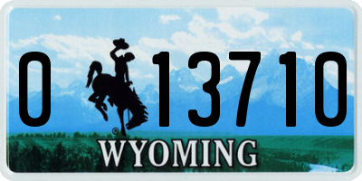 WY license plate 013710