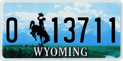 WY license plate 013711