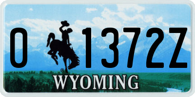 WY license plate 01372Z