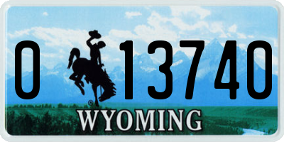 WY license plate 013740