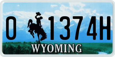 WY license plate 01374H
