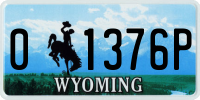 WY license plate 01376P