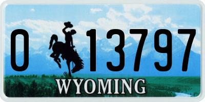 WY license plate 013797