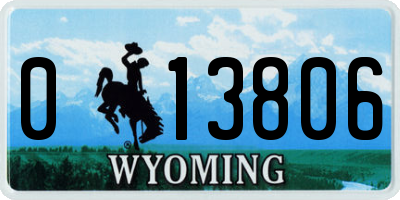 WY license plate 013806