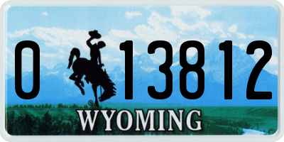 WY license plate 013812