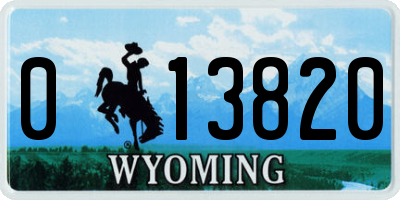 WY license plate 013820